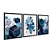 Kit 3 Quadros Decorativos Desenho Geométrico Azul E Branco Fundo Branco E Cinza - Imagem 4