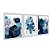 Kit 3 Quadros Decorativos Desenho Geométrico Azul E Branco Fundo Branco E Cinza - Imagem 2