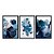 Kit 3 Quadros Decorativos Desenho Geométrico Azul E Branco Fundo Branco E Cinza - Imagem 3