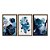 Kit 3 Quadros Decorativos Desenho Geométrico Azul E Branco Fundo Branco E Cinza - Imagem 5