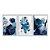 Kit 3 Quadros Decorativos Desenho Geométrico Azul E Branco Fundo Branco E Cinza - Imagem 1