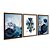 Kit 3 Quadros Decorativos Hexágono Triângulos Azuis Detalhes Dourados Galhos Abstrato - Imagem 6