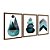 Kit 3 Quadros Decorativos Setas Montanhas Formas Abstratas Ciano Abstrato - Imagem 6