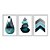 Kit 3 Quadros Decorativos Setas Montanhas Formas Abstratas Ciano Abstrato - Imagem 1