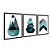 Kit 3 Quadros Decorativos Setas Montanhas Formas Abstratas Ciano Abstrato - Imagem 4