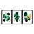 Kit 3 Quadros Decorativos Desenho Geométrico Texturizado Verde Detalhes Dourados Abstrato - Imagem 3