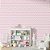 Papel de Parede Adesivo Vinil Chevron Rosa Claro Branco Quarto Menina - Imagem 3