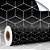 Papel de parede Autoadesivo Quarto Linhas Geométricas Pentágono Branco Com Fundo Preto - Imagem 2