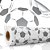 Papel de parede Autoadesivo Quarto Menino Bolas Futebol Cinza Branco - Imagem 3