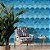 Papel de Parede Adesivo Vinil Quarto Ondas Escamas Azul - Imagem 1