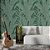 Papel de Parede Adesivo Vinílico Folhas Efeito Textura Linho Verde - Imagem 2
