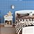 Papel de parede Autoadesivo Quarto Menino Quadriculado Azul - Imagem 2