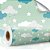 Papel de parede Autoadesivo Infantil Nuvem com Estrelas Fundo Verde - Imagem 5