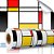 Papel de parede Autoadesivo Quarto Moderno Abstrato Colorido Geométrico - Imagem 3