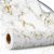 Papel de Parede Adesivo Vinil Mármore Branco e Dourado Sala Quarto Cozinha - Imagem 3