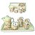 Jogo Cantinho do Café 4 Mini Canecas 50 ml Bule Reto 360 ml Açucareiro Porta Sache e Bandeja de Porcelana Pintada à Mão - Imagem 2