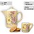 Jogo Cantinho do Café 4 Mini Canecas 50 ml Bule Reto 360 ml Açucareiro Porta Sache e Bandeja de Porcelana Pintada à Mão - Imagem 4