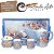 Jogo Cantinho do Café 4 Mini Canecas 50 ml Bule Reto 360 ml Açucareiro Porta Sache e Bandeja de Porcelana Pintada à Mão - Imagem 8