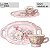 Xícara de Café Lady 80 ml com Bandeja de Lanche Porcelana Oval Pintada à Mão ROSAS BRANCA ROSA - ROSA - Imagem 3