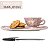 Xícara de Café Lady 80 ml com Bandeja de Lanche Porcelana Oval Pintada à Mão ROSAS BRANCA ROSA - ROSA - Imagem 2