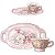 Xícara de Café Lady 80 ml com Bandeja de Lanche Porcelana Oval Pintada à Mão ROSAS BRANCA ROSA - ROSA - Imagem 1