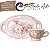 Xícara de Café Lady 80 ml com Bandeja de Lanche Porcelana Oval Pintada à Mão ROSAS BRANCA ROSA - ROSA - Imagem 6