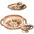 Xícara de Café Lady 80 ml com Bandeja de Lanche Porcelana Oval Pintada à Mão ROSAS BRANCA - CHOCOLATE - Imagem 1