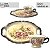 Xícara de Café Lady 80 ml com Bandeja de Lanche Porcelana Oval Pintada à Mão AZALEIA SILVESTRE ROSA - AMARELO MARROM - Imagem 3