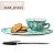 Xícara de Café Lady 80 ml com Bandeja de Lanche Porcelana Aladim Pintada à Mão ROSAS  BRANCA - TIFFANY - Imagem 2