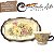 Xícara de Café Lady 80 ml com Bandeja de Lanche Porcelana Aladim Pintada à Mão ROSAS AMARELO ROSA - CARAMELO MARROM - Imagem 6