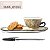 Xícara de Café Lady 80 ml com Bandeja de Lanche Porcelana Aladim Pintada à Mão ROSAS AMARELO ROSA - CARAMELO MARROM - Imagem 2