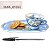 Xícara de Café Lady 80 ml com Bandeja de Lanche Porcelana Aladim Pintada à Mão MARGARIDAS BRANCA - AZUL - Imagem 2