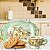 Xícara de Café Lady 80 ml com Bandeja de Lanche Porcelana Aladim Pintada à Mão AZALEIA AMARELA - VERDE CARAMELO - Imagem 4