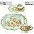 Xícara de Café Lady 80 ml com Bandeja de Lanche Porcelana Aladim Pintada à Mão AZALEIA AMARELA - VERDE CARAMELO - Imagem 3