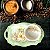 Xícara de Café Lady 80 ml com Bandeja de Lanche Porcelana Aladim Pintada à Mão AZALEIA AMARELA - VERDE CARAMELO - Imagem 5
