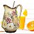Jarra para Suco Leiteira Suqueira Jarro para Água de Porcelana 2,5 Litros com Colher Bailarina Pintado à Mão AZALEIAS - Imagem 4