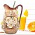 Jarra para Suco Leiteira Suqueira Jarro para Água de Porcelana 2,5 Litros com Colher Bailarina Pintado à Mão ROSAS - Imagem 4