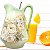 Jarra para Suco Leiteira Suqueira Jarro para Água de Porcelana 2,5 Litros com Colher Bailarina Pintado à Mão ROSAS - Imagem 4
