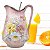 Jarra para Suco Leiteira Suqueira Jarro para Água de Porcelana 2,5 Litros com Colher Bailarina Pintado à Mão ROSAS - Imagem 4