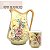 Jarra para Suco Sangria Chá Leiteira 2,5 Litros com 6 Copos de Porcelana 230 ml Pintado à Mão AZALEIAS BRANCA ROSA - Imagem 2