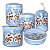 Kit Higiene de Banheiro 5 Peças de Porcelana Pintado à Mão AZALEIA SILVESTRE ROSA/AZUL - Imagem 1