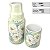 Moringa Jarra de Água Fresca 750 ml com Copo de Porcelana Pintada à Mão AZALEIAS BRANCA/TIFFANY - Imagem 3