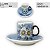 Jogo de 6 Xícaras de Café Reta 50 ml com Bule Chaleira Porcelana Pintado à Mão MARGARIDAS BRANCA/AZUL - Imagem 3