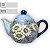 Jogo de 6 Xícaras de Café Reta 50 ml com Bule Chaleira Porcelana Pintado à Mão MARGARIDAS BRANCA/AZUL - Imagem 4