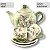 Jogo de 6 Xícaras de Café Reta 50 ml com Bule Chaleira Porcelana Pintado à Mão AZALEIAS BRANCA/VERDE - Imagem 4