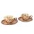 2 Xícaras de Chá Lady com Pires de Porcelana Extra Fina ROSAS BRANCA/CHOCOLATE - Imagem 2