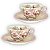 2 Xícaras de Chá Lady com Pires de Porcelana Extra Fina AZALEIA SILVESTRE ROSA/AMARELO-ROSA - Imagem 2