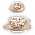 2 Xícaras de Chá Lady com Pires de Porcelana Extra Fina AZALEIA SILVESTRE ROSA/AMARELO-ROSA - Imagem 1