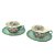 2 Xícaras de Chá Lady com Pires de Porcelana Extra Fina AZALEIAS ROSA/VERDE - Imagem 2