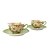 2 Xícaras de Chá Lady com Pires de Porcelana Extra Fina AZALEIAS AMARELA/CARAMELO-VERDE - Imagem 2